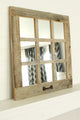 Farmhouse Mirror 9 Window Pane Mirror, Barnwood