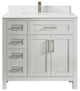 Cambridge 36 Center Sink Bath Vanity in Coventry Gray 1.5" Empira Quartz