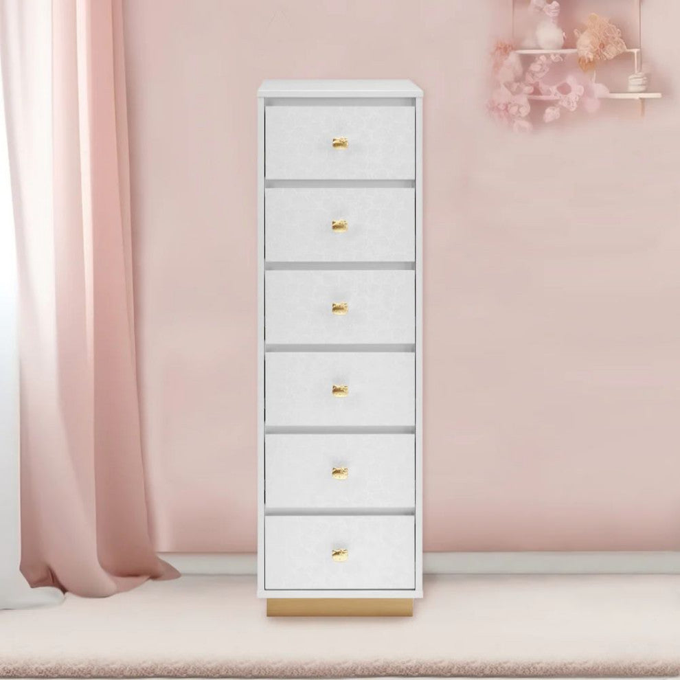 SlayStation 6 Drawer Makeup Vanity Storage, Silver