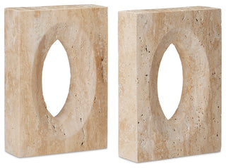 Demi Travertine Bookends, 2-Piece Set