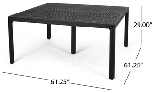Freda Outdoor Aluminum 8 Seater Dining Set