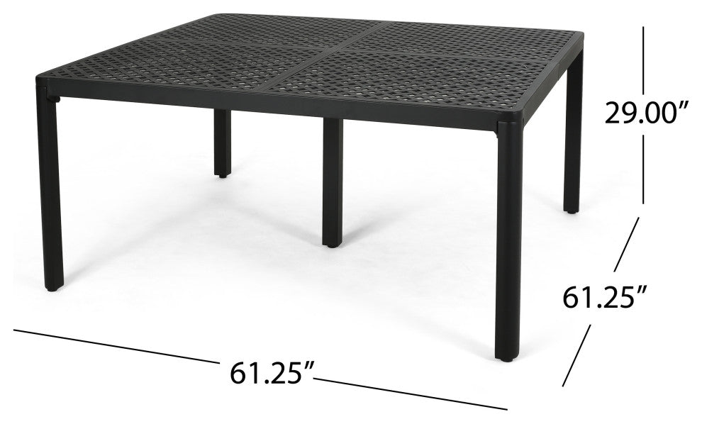 Freda Outdoor Aluminum 8 Seater Dining Set