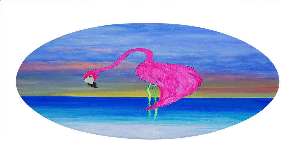 Flamingo designs coastal home chenille Area Rugs  60 inch from my art., Hot Pink