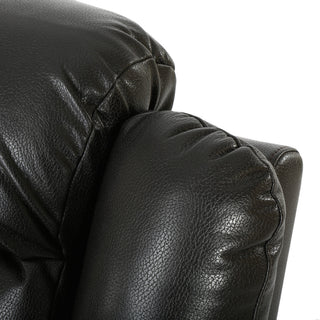 GDF Studio Hayvenhurst Black Leather Recliner/Glider Chair