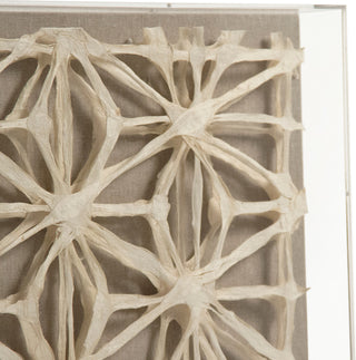 Abstract Paper Acrylic Framed Art, Ox Horns, Neutral Background