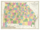 "Map of Georgia & Alabama, 1839" Digital Paper Print by David H. Burr, 32"x25"
