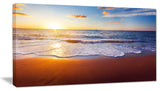 "Stunning Blue Waves and Brown Sand" Beach Canvas Wall Art, 32"x16"