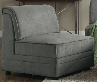 Gray Velvet Modular Armless Chair