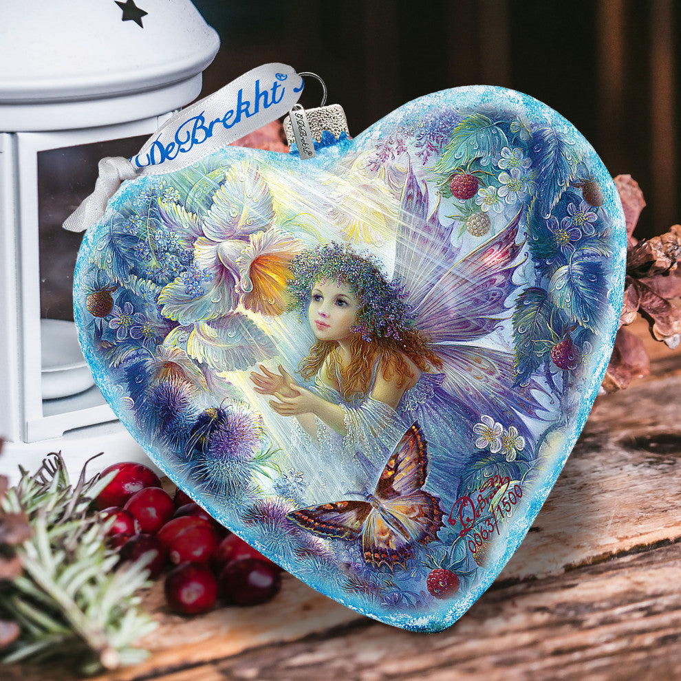 Hand Painted Scenic Glass Ornament Limited Edition Flower Fairy