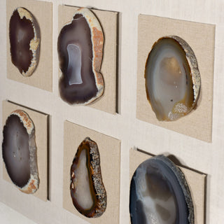 HUJI Assorted Gray Tone Agate Slice Wall DÃ©cor
