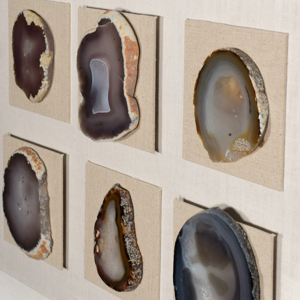 HUJI Assorted Gray Tone Agate Slice Wall DÃ©cor