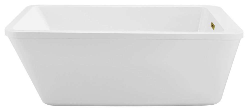 60" Streamline NPT9240GLD Soaking Freestanding Tub With Internal Drain