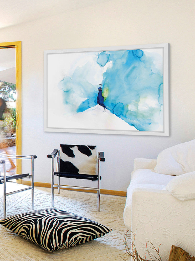Marmont Hill, "Peacock Blue" by Christine Lindstrom Framed Painting Print, 36x24