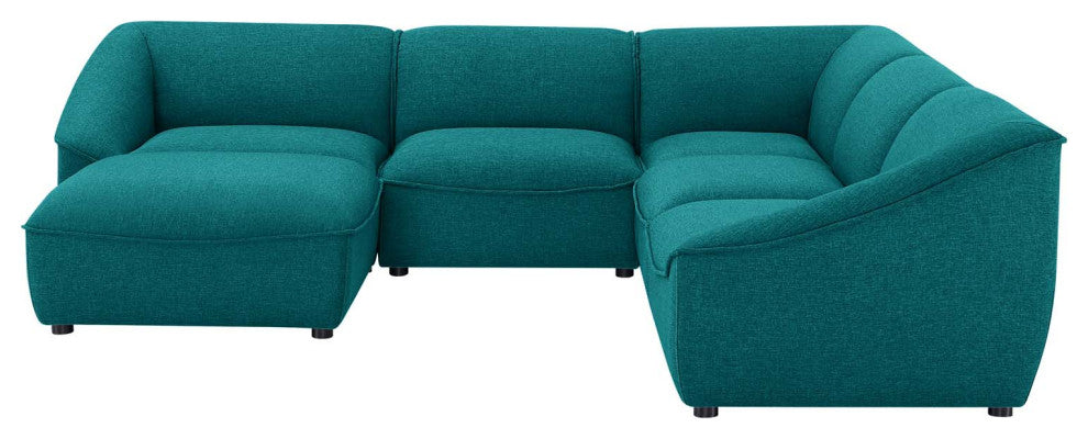 Sectional Sofa Set, Fabric, Teal Blue, Modern, Living Lounge Hotel Hospitality