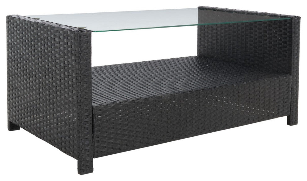 Safavieh Outdoor Vellor 4 Piece Living Set Black / Light Grey