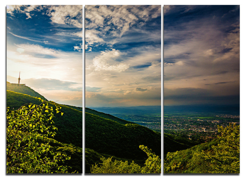 "Vitosha Mountain over Sofia Bulgaria" Wall Art, 3 Panels, 36"x28"