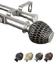 Telmo 1" Double Curtain Rod, Satin Nickel, 66-120"