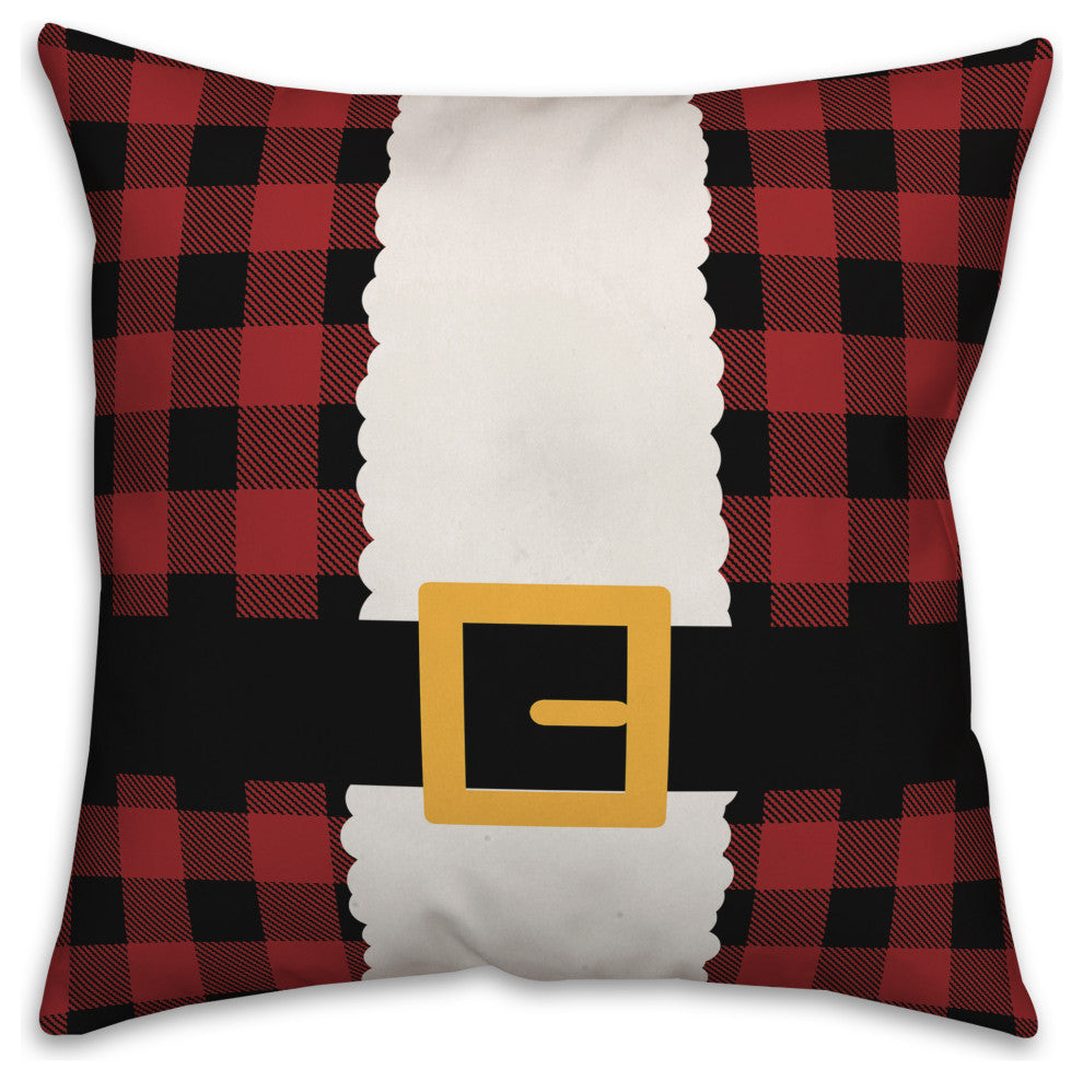Plaid Santa Suit 20"x20" Throw Pillow Cover