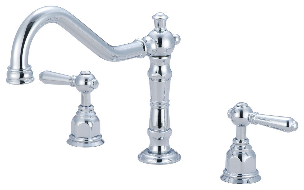 Americana Two Handle Bathroom Widespread Faucet, Polished Chrome