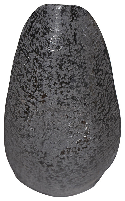Chiseled Texture Black Iron Elongated Tray, Large
