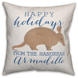 Holiday Armadillo 16"x16" Throw Pillow Cover