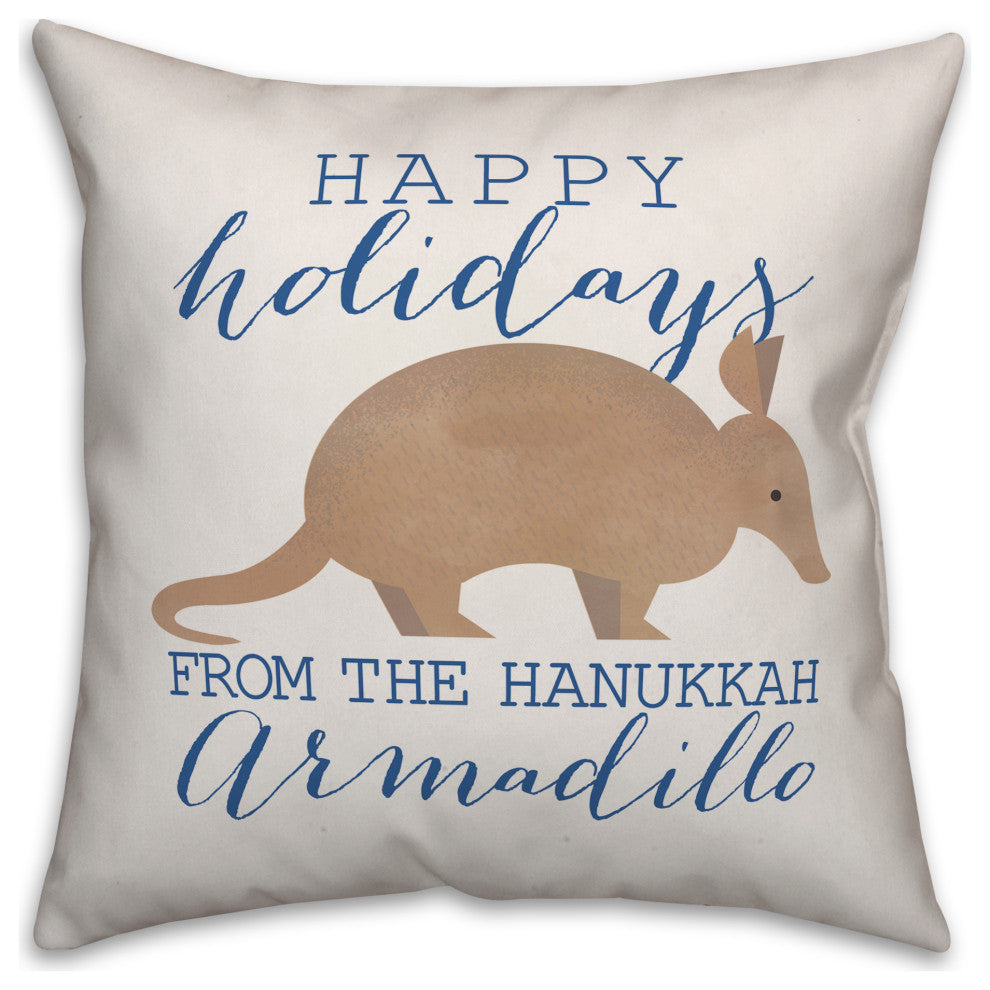 Holiday Armadillo 16"x16" Throw Pillow Cover