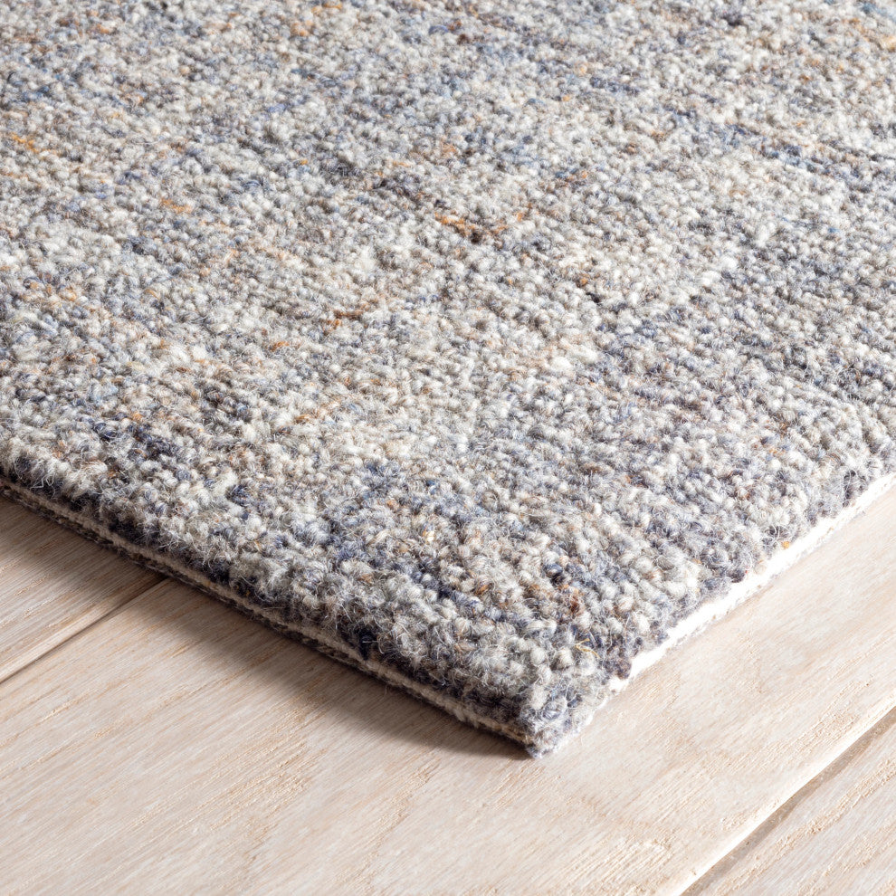 Dash & Albert Harris Blue/Brown Hand Micro Hooked Wool Rug, Blue, 2' x 3'