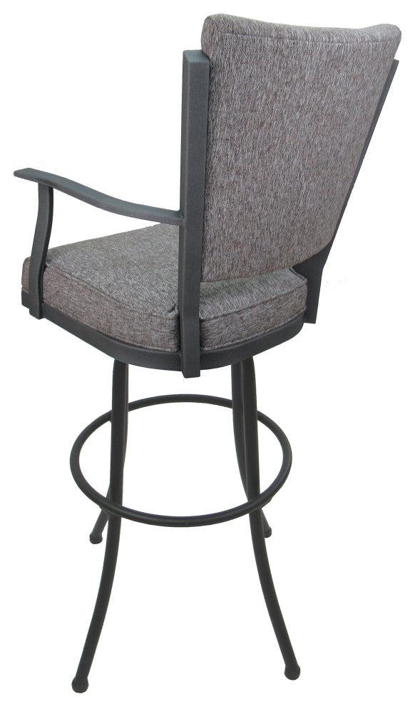 Montana Extra Tall 34" (35") Metal Bar Stool - Noam Base, Mojave Gray, Gray, 34"