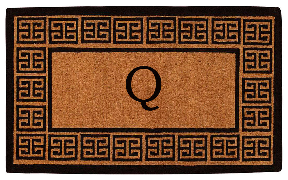 The Grecian Monogram Doormat, Extra-Thick 2'x3', Letter Q