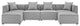 Saybrook Outdoor Patio Upholstered 6-Piece Sectional Sofa Gray