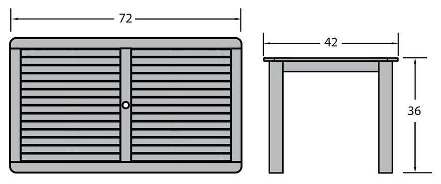 Rectangle Counter-Height Dining Table, Federal Blue