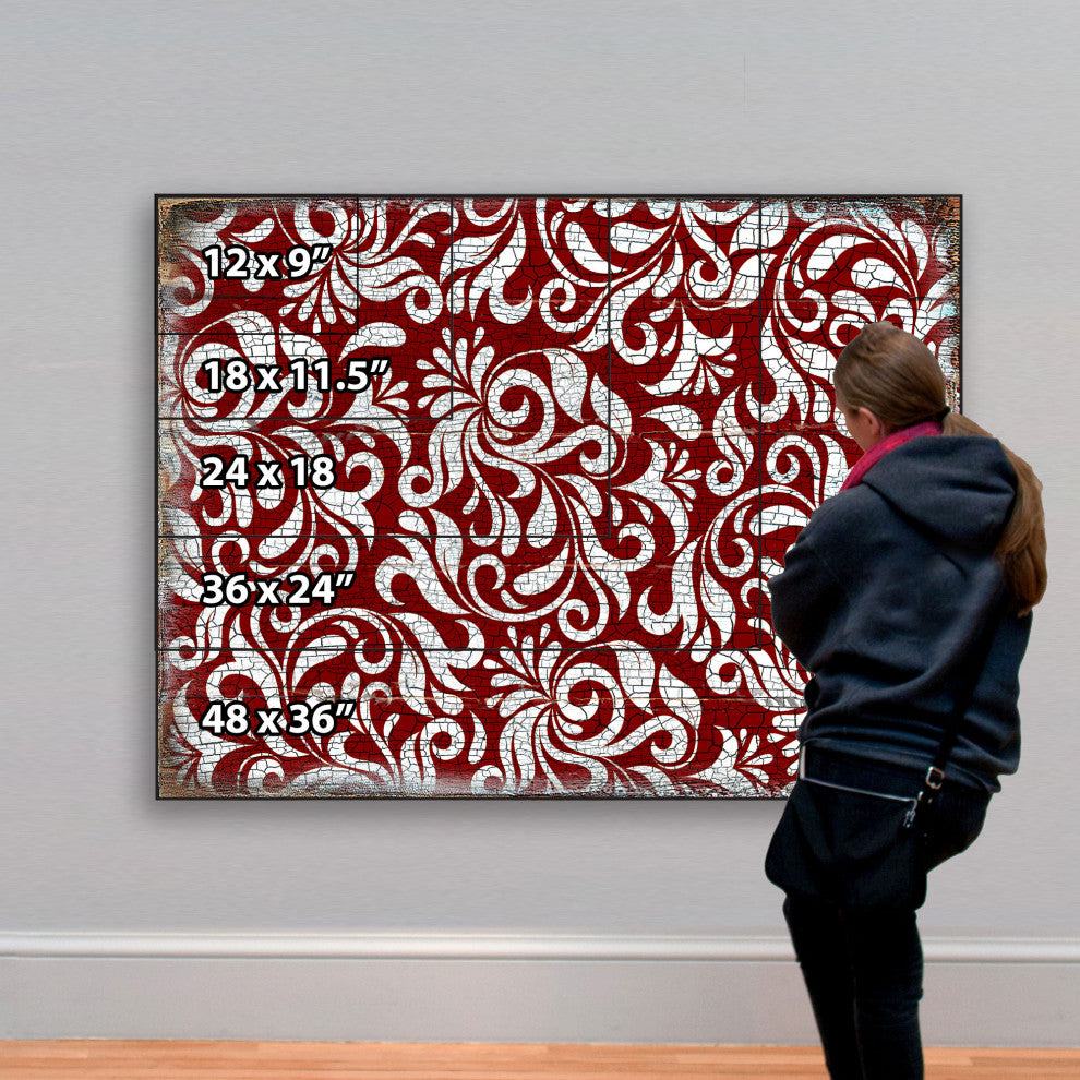 Decorative Pattern Wooden Block, 18"x12"