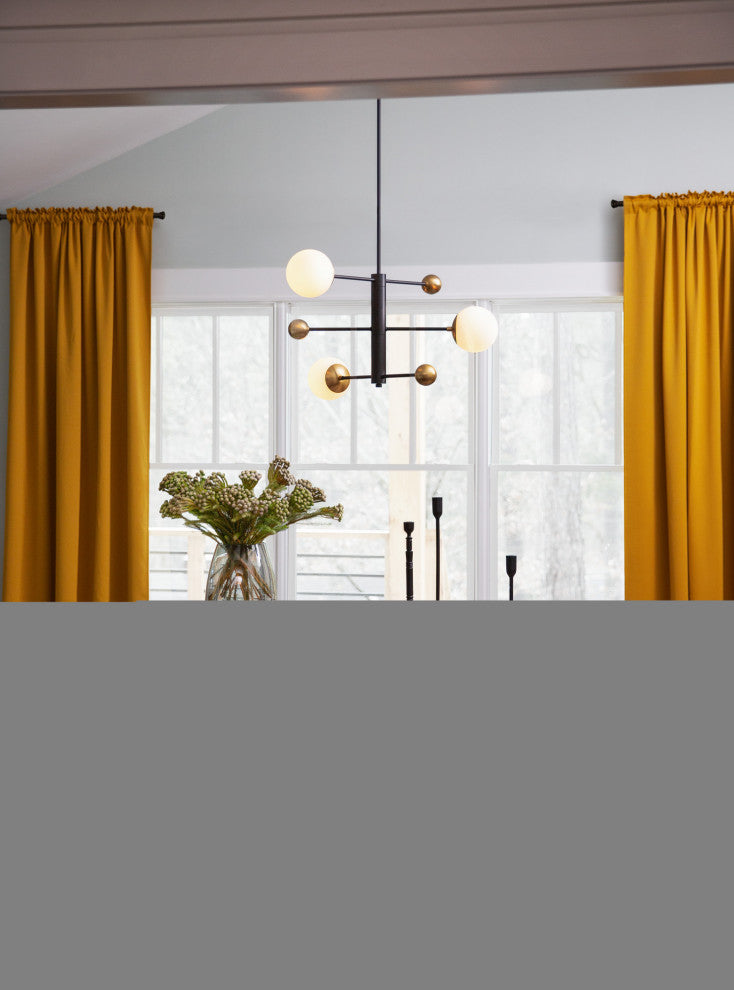 Lark 83573 Auggie 3 Light 31"W Abstract Chandelier - Bright Brass / Walnut