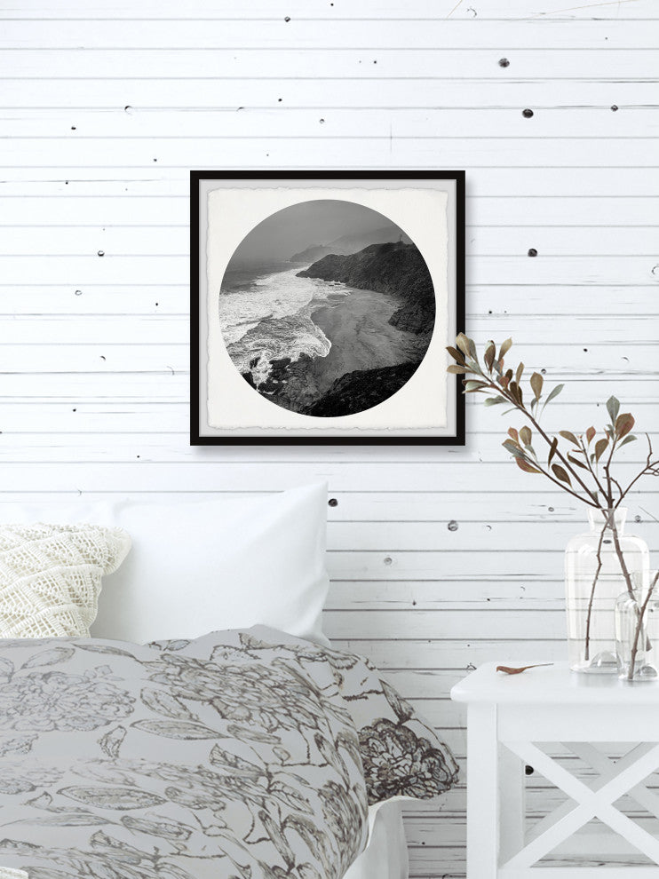 "Big Ocean Waves" Framed Painting Print, 18x18