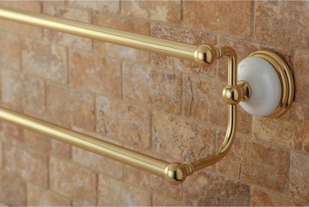 Kingston Brass 24" Dual Towel Bar, Polished Brass