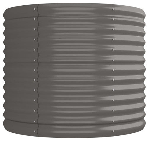 vidaXL Raised Garden Bed Outdoor Raised Flower Bed Galvanized Steel Planter Gray
