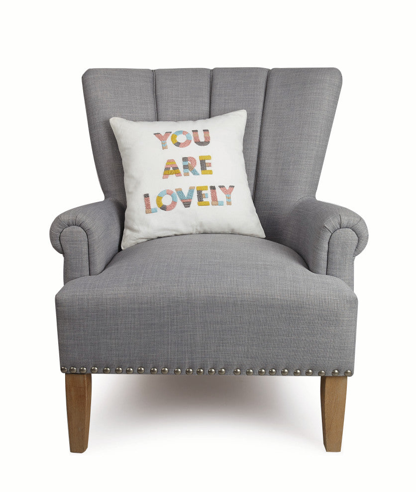 You Are Lovely Embroidered Pillow