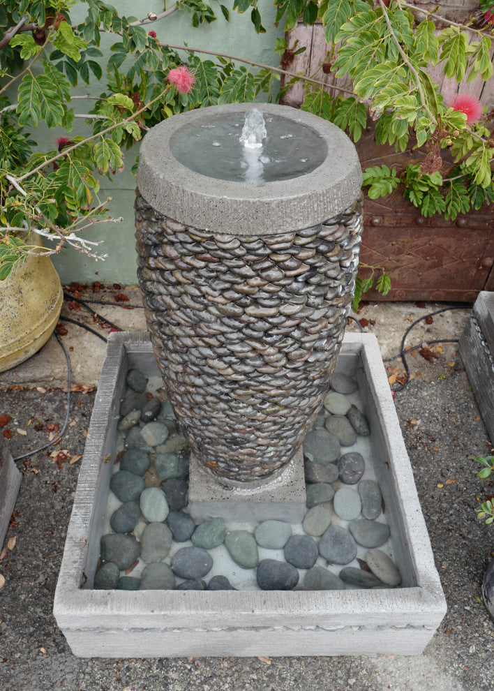River Rock Pebble Fountain Small
