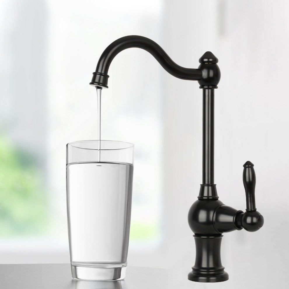 One-Handle Copper Drinking Water Filter Faucet Water Purifier Faucet, Matte Blac