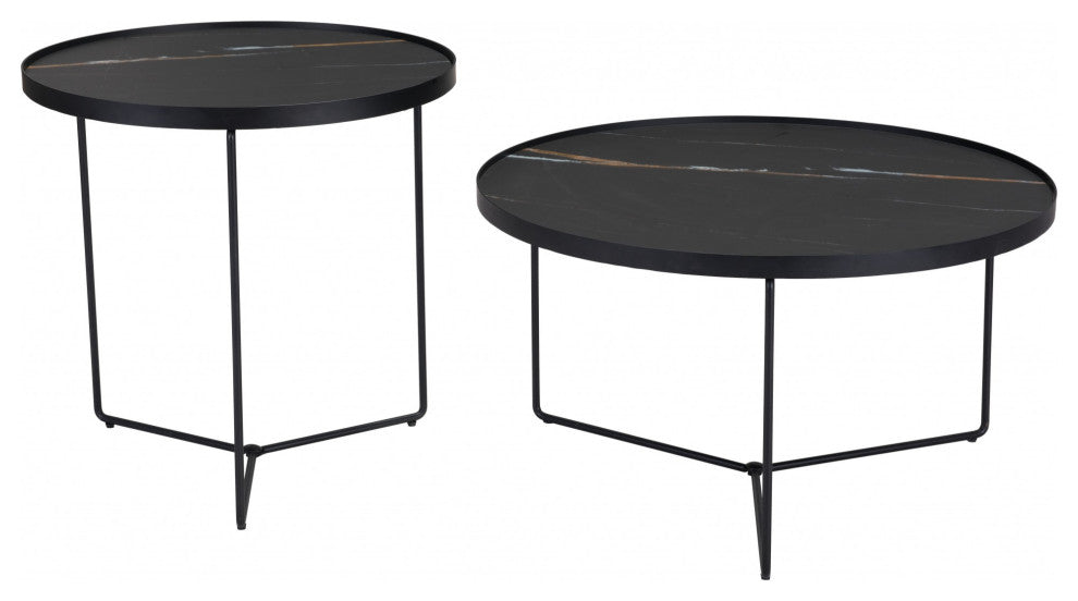 Set of 2 Harrison Coffee Tables Black