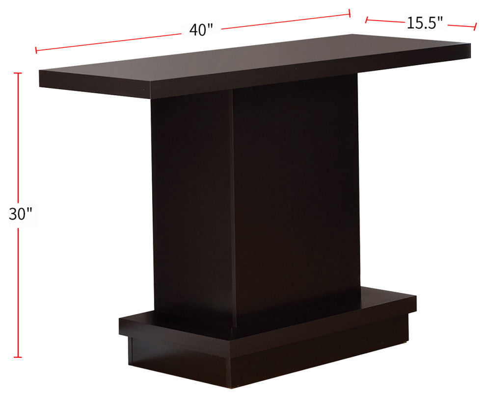 Pedestal Sofa Table, Cappuccino