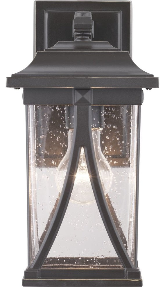 Abbott Collection 1-Light Small Wall Lantern, Antique Bronze