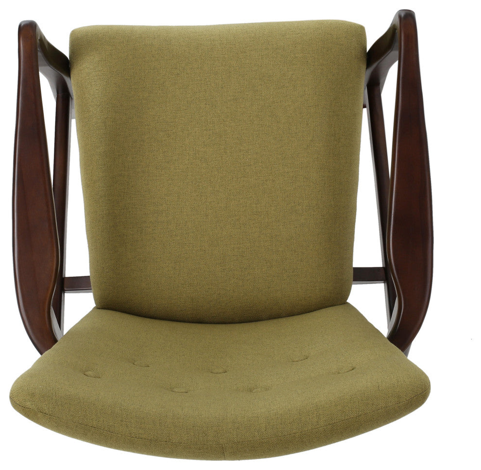 GDF Studio Suffolk French Style Fabric Arm Chairs, Wasabi, Set of 2