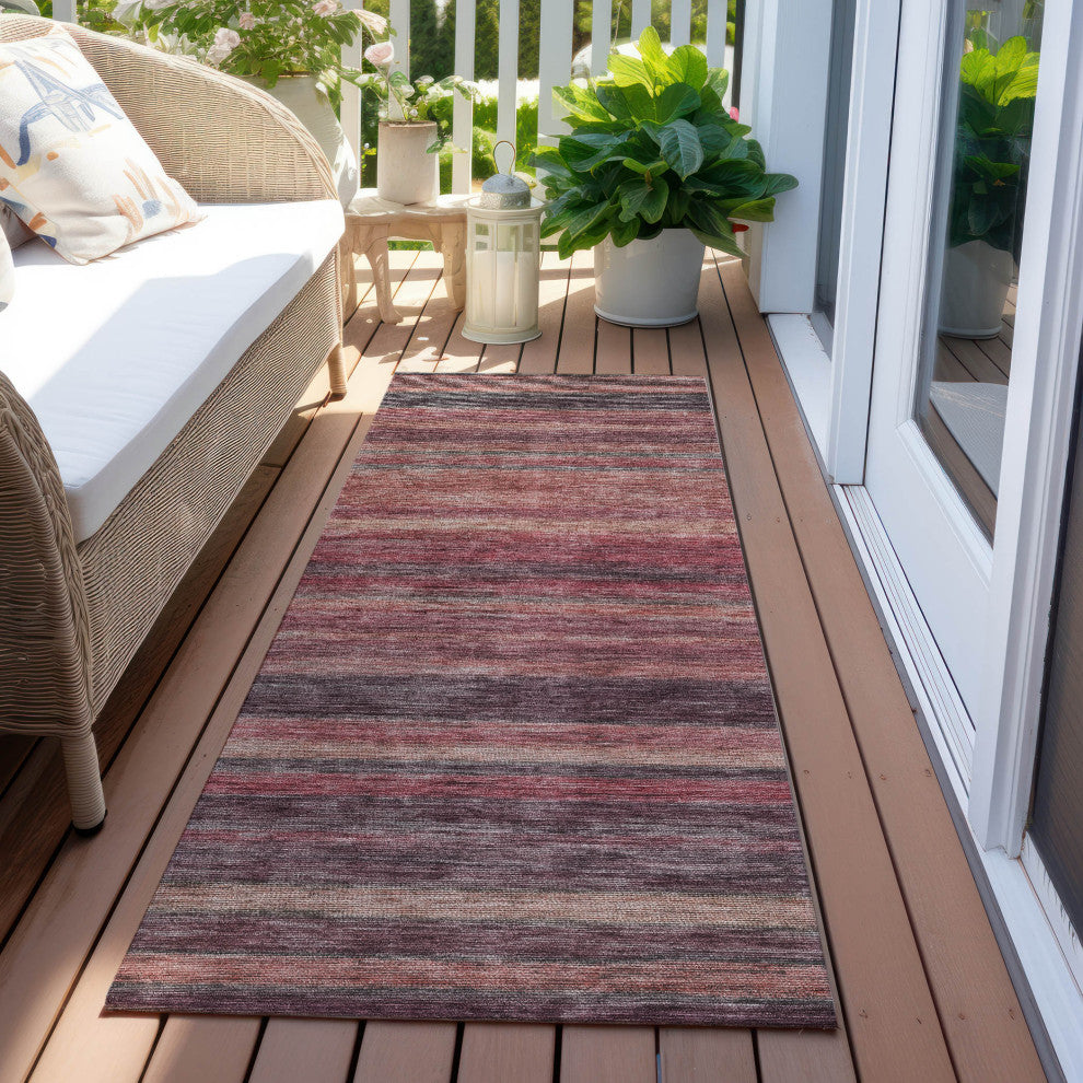 Machine Washable Indoor/Outdoor Chantille ACN1639 Paprika 2'3" x 7'6" Runner Rug