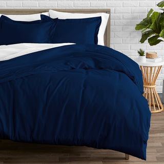 Bare Home Microfiber Duvet Insert & Duvet Cover Set, Dark Blue, Full/Queen