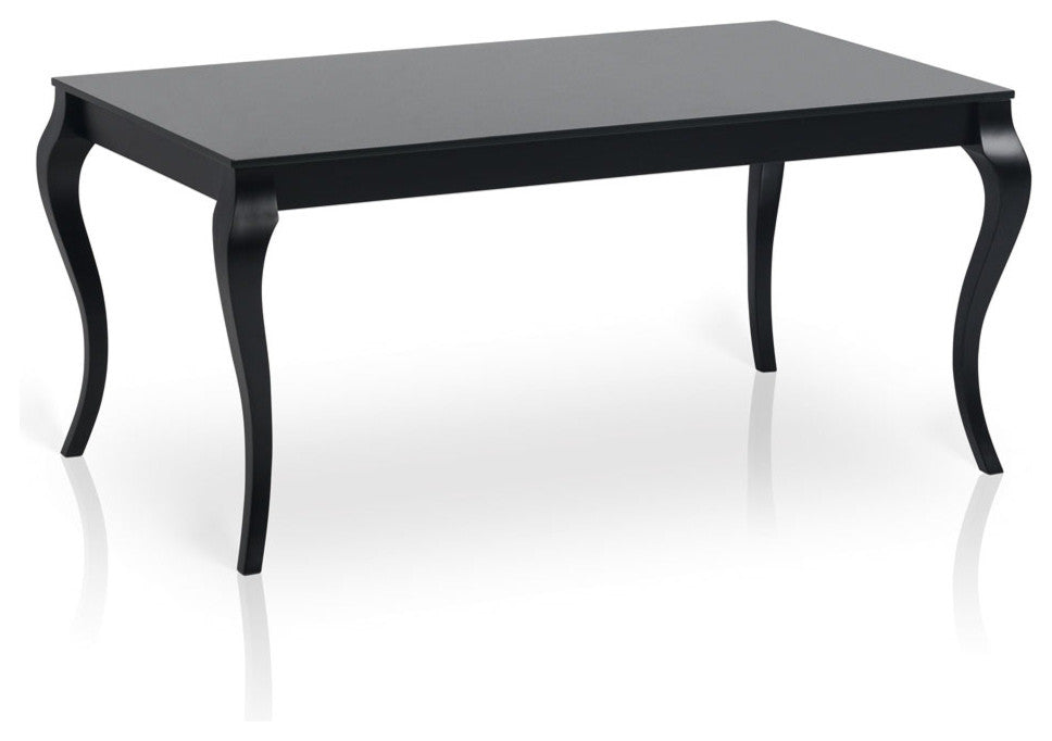 BRESSO Glass Top Coffee Table, Black