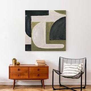 Abstract With Green 30 x 30 Canvas Wall Art
