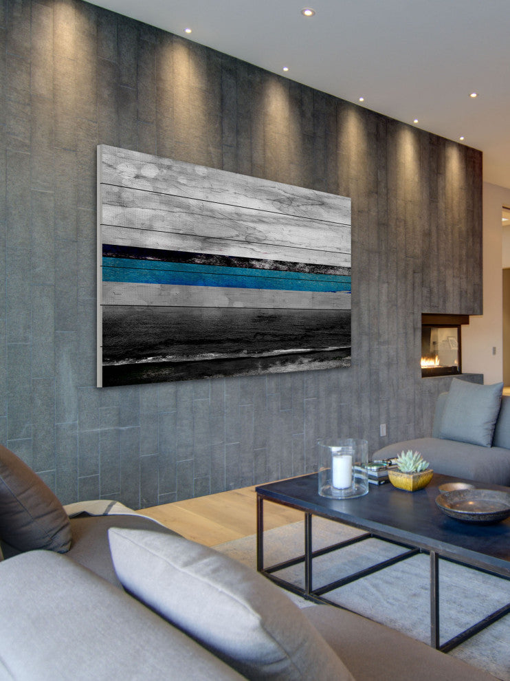 "Tamula" Print on White Wood, 45"x30"