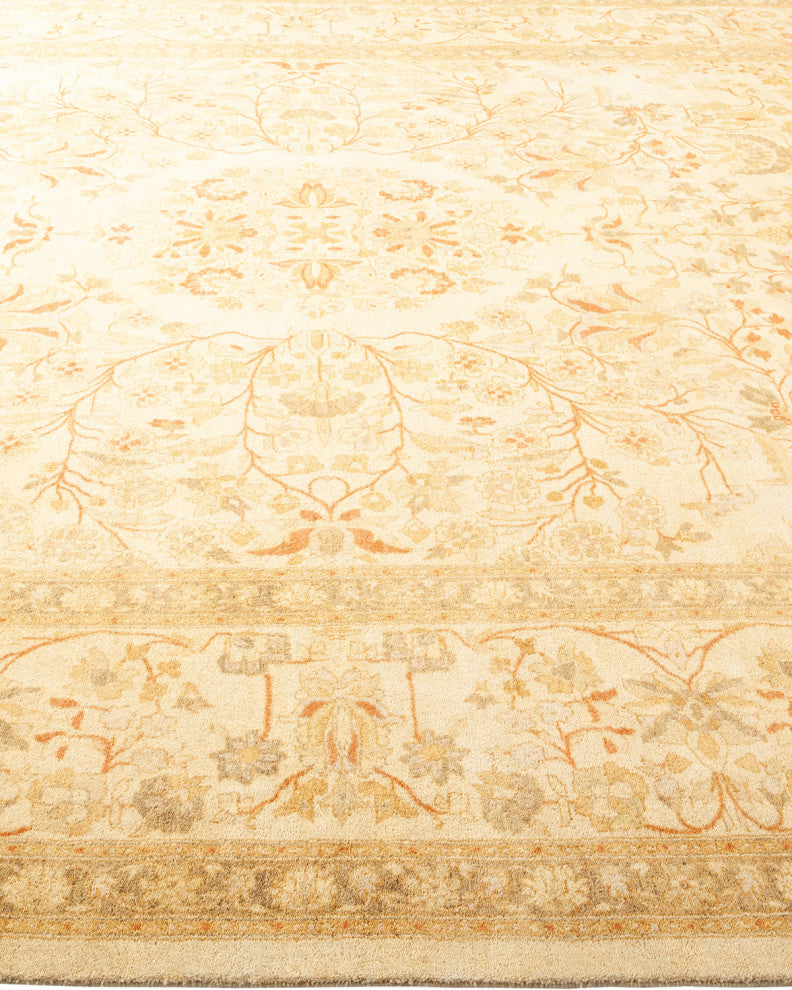 Hannah, One-of-a-Kind Hand-Knotted Area Rug, Ivory, 8' 1"x10' 4"