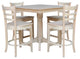 36" x 36" Square Top Pedestal Table  With 4 Counter Height Stools (Set of 5)